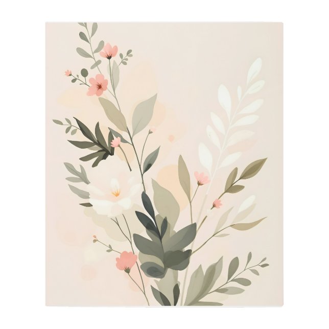 Impresión En Metal Delicada Flora Botánica.Dormitorio principal (Anverso)