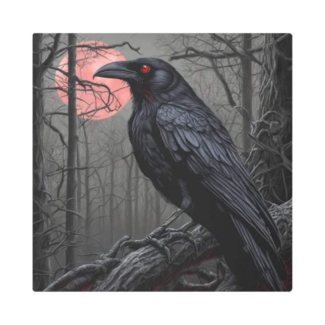 Impresión En Metal Demon Crow (Anverso)