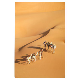 Impresión En Metal Deserts   Tuareg Walk with Camels