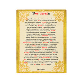 IMPRESIÓN EN METAL DESIDERATA (COSAS DESEADAS)