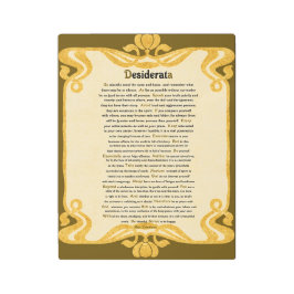 Impresión En Metal DESIDERATA (COSAS DESEADAS) EN oro