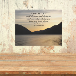 Impresión En Metal Desiderata Poem Verse Lake Sunset