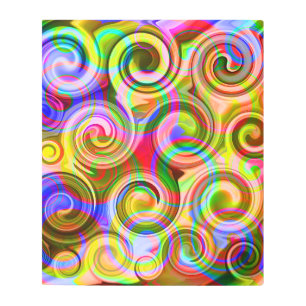 Impresión En Metal Desplazar abstracto geométrico de Pastel