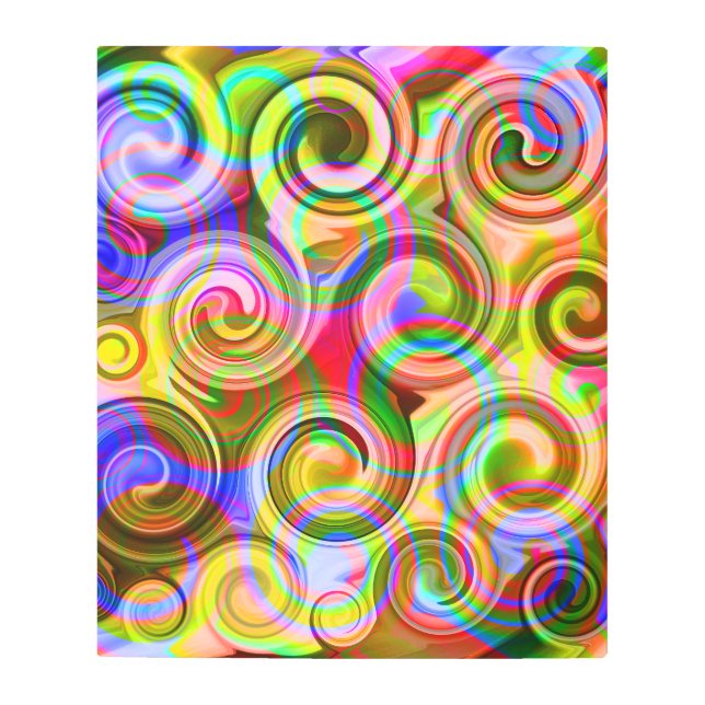 Impresión En Metal Desplazar abstracto geométrico de Pastel (Anverso)