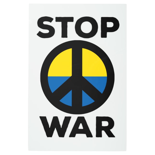 Impresión En Metal Detener la bandera de guerra de Ucrania impresa Me (Anverso)