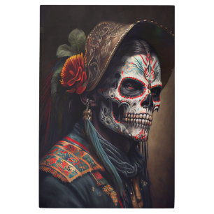 Impresión En Metal Día de los muertos - Retrato masculino pintura de 