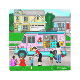 Impresión En Metal Día de verano caliente | Un Ilustracion caprichoso