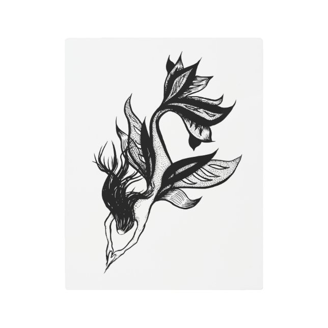 Impresión En Metal Dibujo Tatuaje Tatuaje De Tinta Con Sombra Sombra (Anverso)