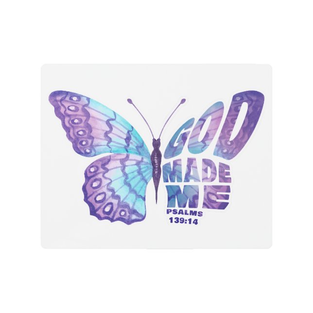 Impresión En Metal DIOS Me Hizo Salmos 139:14 Mujeres y Chicas Cristi (Anverso)