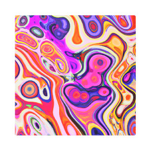 Impresión En Metal Diseño abstracto colorido en foco