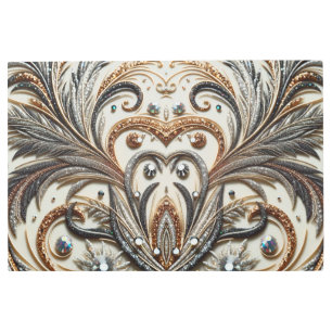 Impresión En Metal Diseño barroco glamuroso con piedras de Purpurina