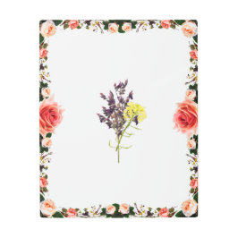 Impresión En Metal Diseño botánico de lavanda y flor silvestre amaril