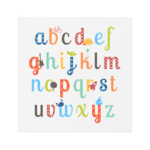 Impresión En Metal Diseño de alfabetos cúbicos