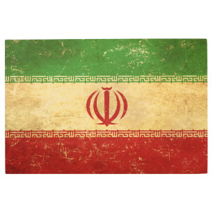 Impresión En Metal Diseño de cosecha de bandera de Irán