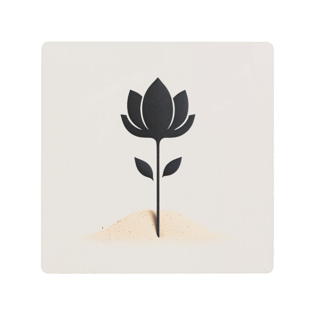 Impresión En Metal Diseño de flores abstractas (Anverso)