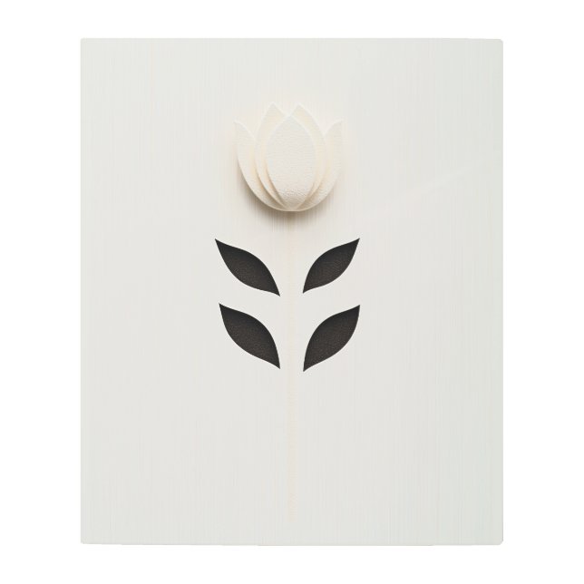 Impresión En Metal Diseño de flores blancas (Anverso)