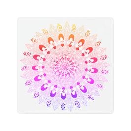 Impresión En Metal Diseño de flores de Mandala