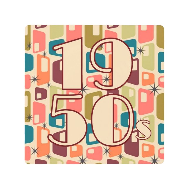 Impresión En Metal Diseño de la década de 1950 (Anverso)