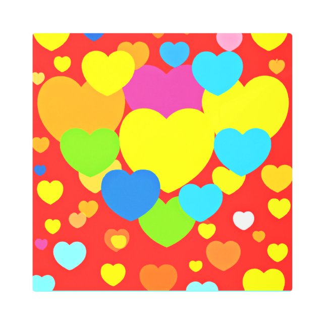 Impresión En Metal Diseño de patrones de corazón (Anverso)