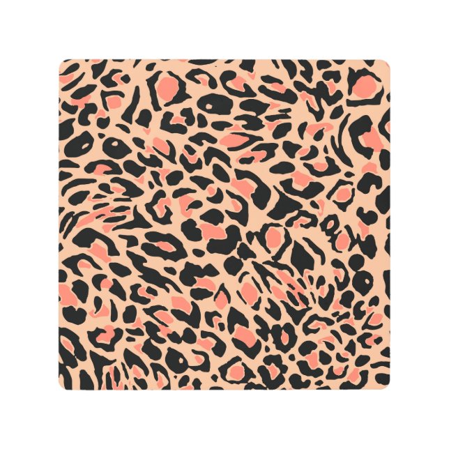 Impresión En Metal Diseño de patrones de leopardo de época (Anverso)