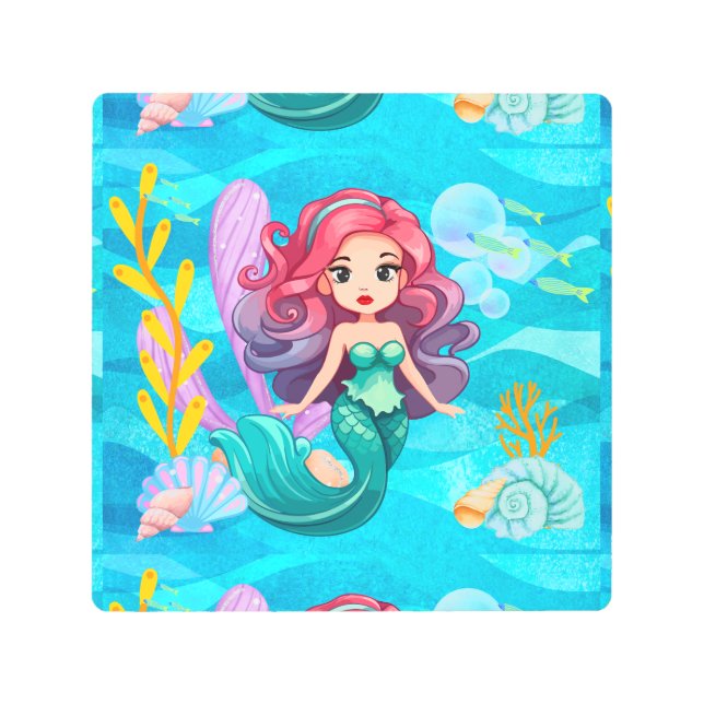 Impresión En Metal Diseño de sirena mística (Anverso)