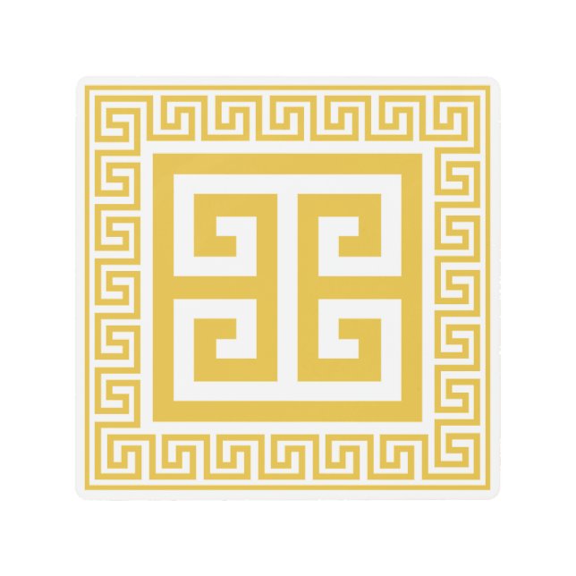 Impresión En Metal Diseño dorado de patrón de clave griega (Anverso)