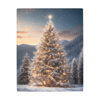 Impresión En Metal Diseño majestuoso de árbol de Navidad 2