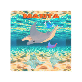 Impresión En Metal Diseño majestuoso de Manta Ray, Majestad Oceánica
