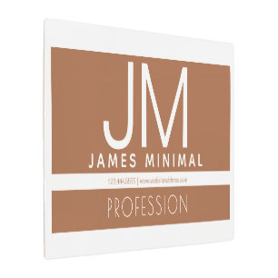 Impresión En Metal Diseño minimo profesional moderno   Marrón y blanc
