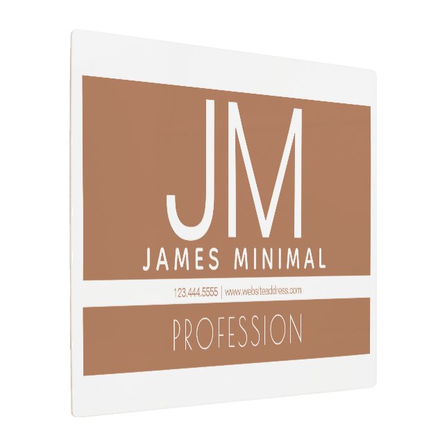 Impresión En Metal Diseño minimo profesional moderno | Marrón y blanc (Angulado)