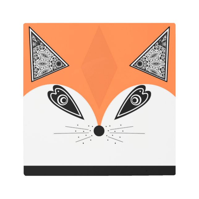 Impresión En Metal Diseño moderno abstracto de la cara de Fox zoo mas (Anverso)