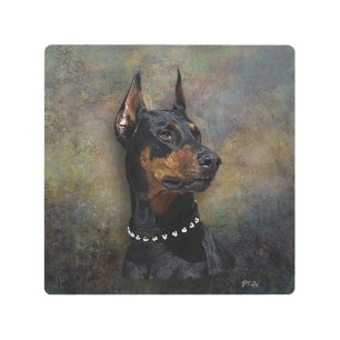 Impresión En Metal Doberman