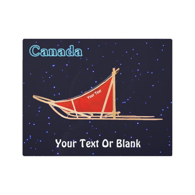 Impresión En Metal Dog Sled - Canadá (Anverso)