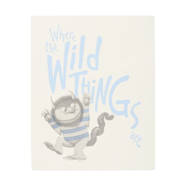 Impresión En Metal Donde se citan cosas salvajes - azul (Anverso)