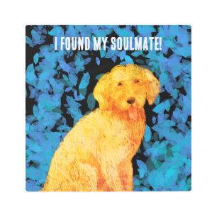 Impresión En Metal Doodle dorado, mi alma gemela.