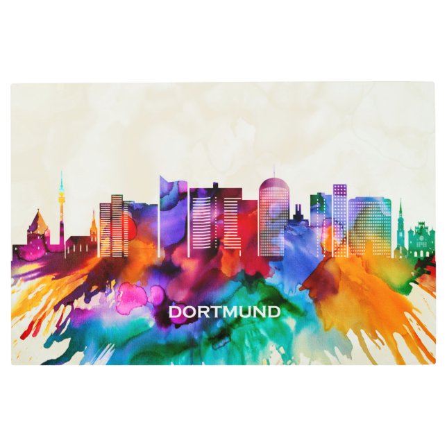 Impresión En Metal Dortmund Skyline (Anverso)