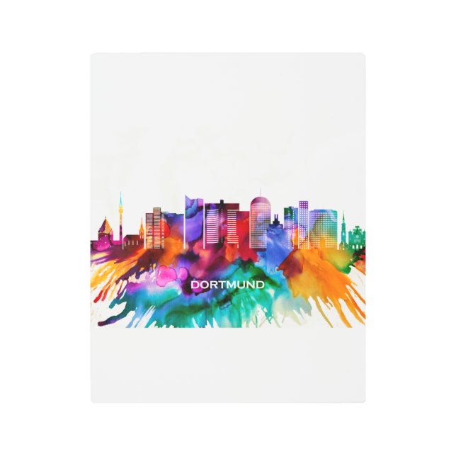 Impresión En Metal Dortmund Skyline (Anverso)