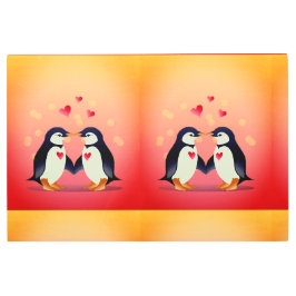 Impresión En Metal Dos adorables pingüinos adoran expresiones de amor