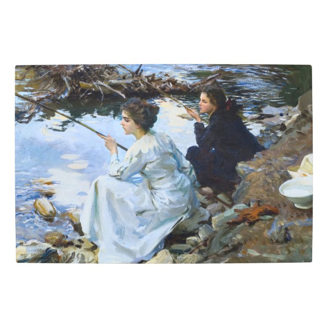Impresión En Metal Dos Chicas pescando, 1912 por John Singer Sargent (Anverso)