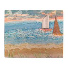 Impresión En Metal Dos veleros cielos nublados