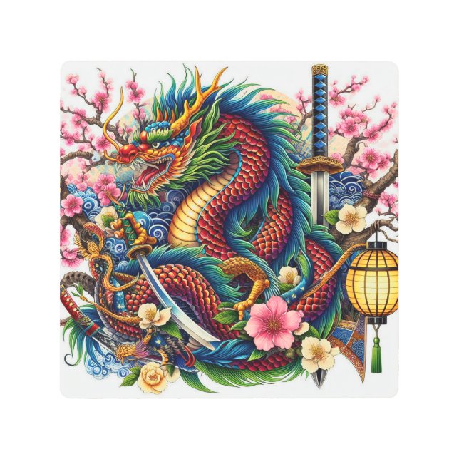 Impresión En Metal dragón chino (Anverso)
