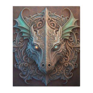 Impresión En Metal Dragón de estilo de gárgola medieval