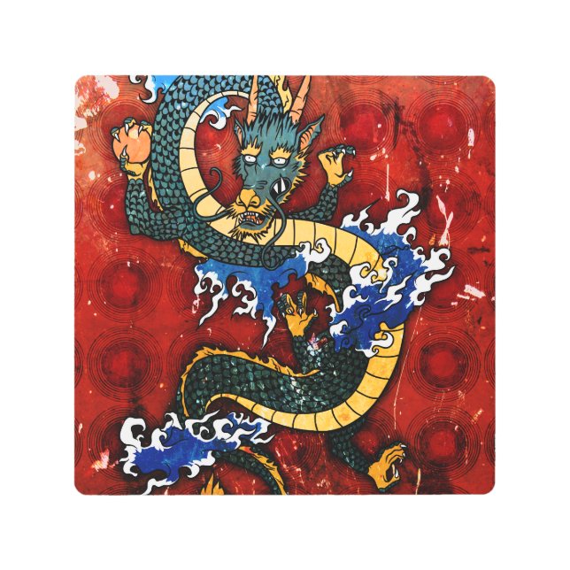 Impresión En Metal Dragón japonés (Anverso)