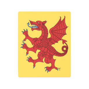 Impresión En Metal Dragon Rampant Gules