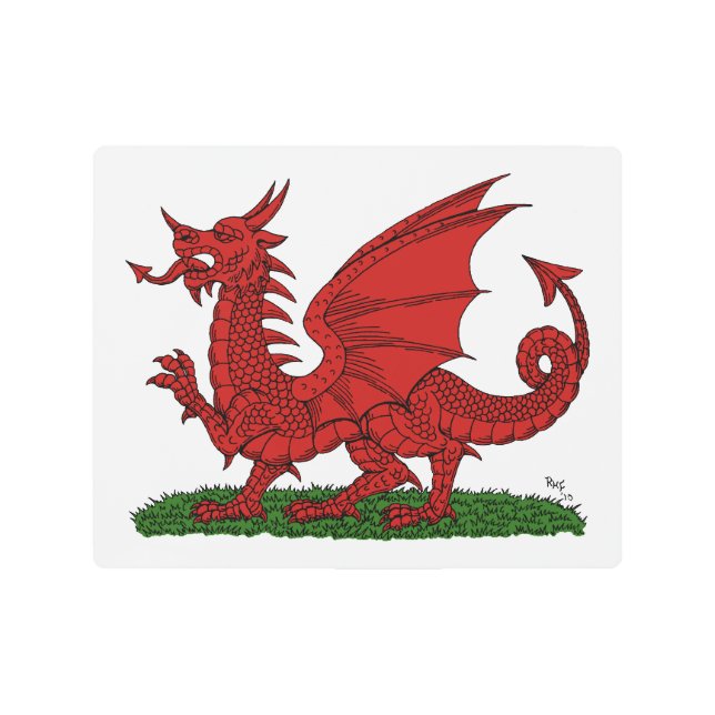 Impresión En Metal Dragón Rojo de Gales (Anverso)