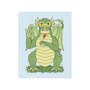 Impresión En Metal Dragón verde lindo