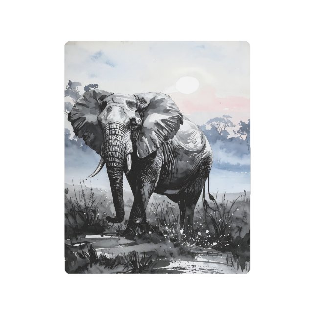 Impresión En Metal Dramatic Elephant Metal Print (Anverso)