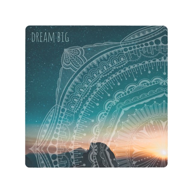 Impresión En Metal Dream Big Sunset Night Sky Elegante Zen Mandala Ar (Anverso)