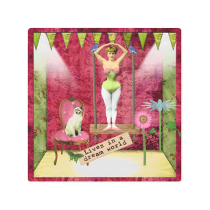 Impresión En Metal Dream World Vintage Funky Ballerina Alteración del