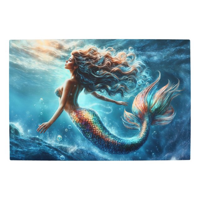 Impresión En Metal Dreamy océano sirena chica criatura fantasía (Anverso)